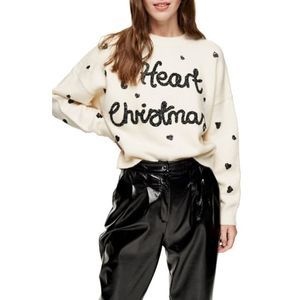 TOPSHOP US 14 I Heart Christmas Sweater White